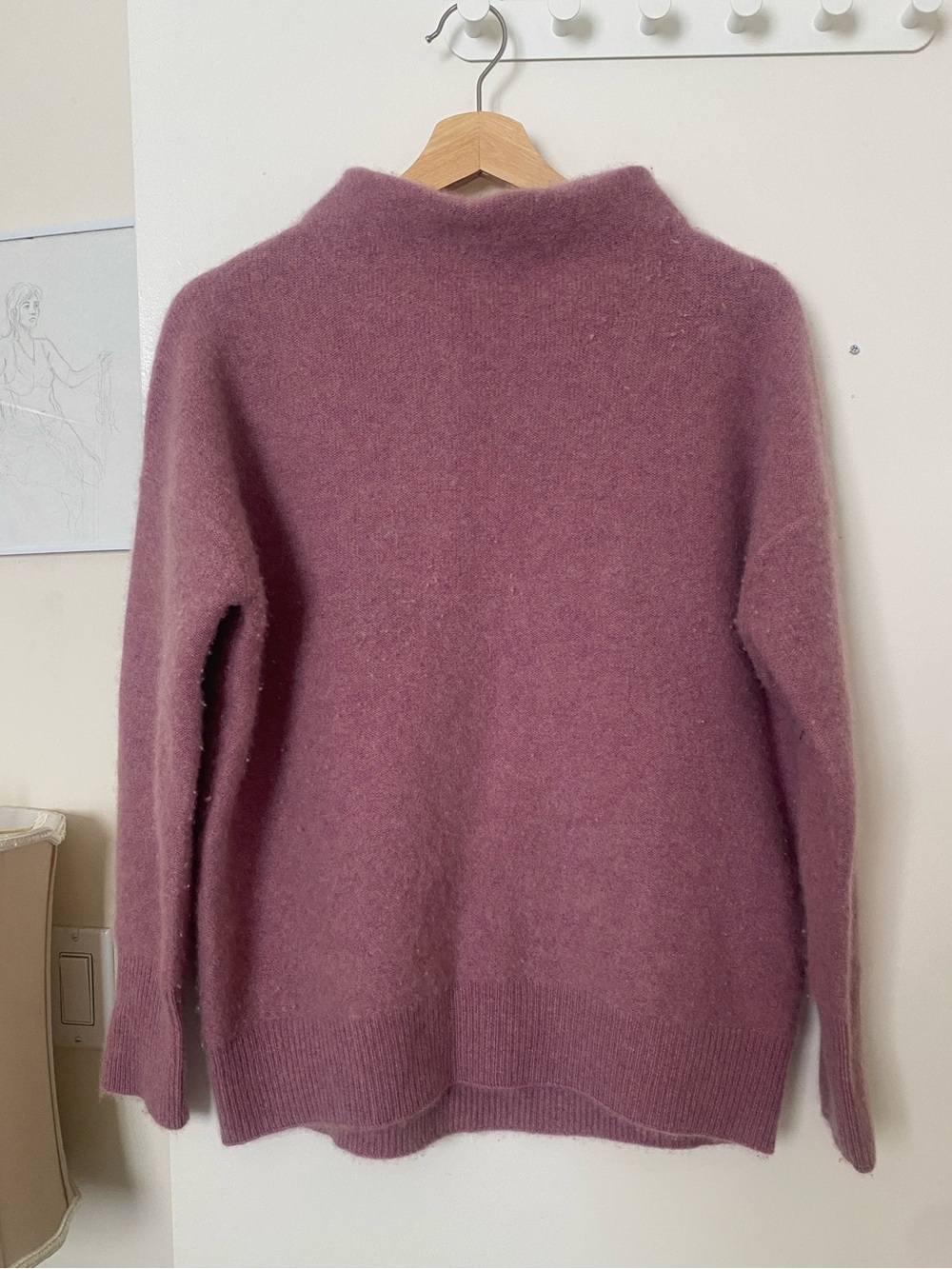 Vince 100% cashmere funnel neck sweater orchid